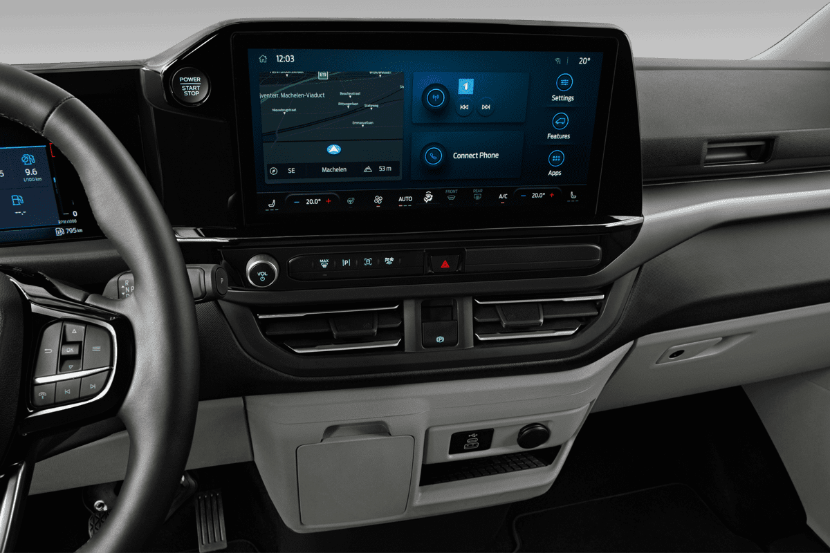 Mittelkonsole eines Ford Tourneo Custom 