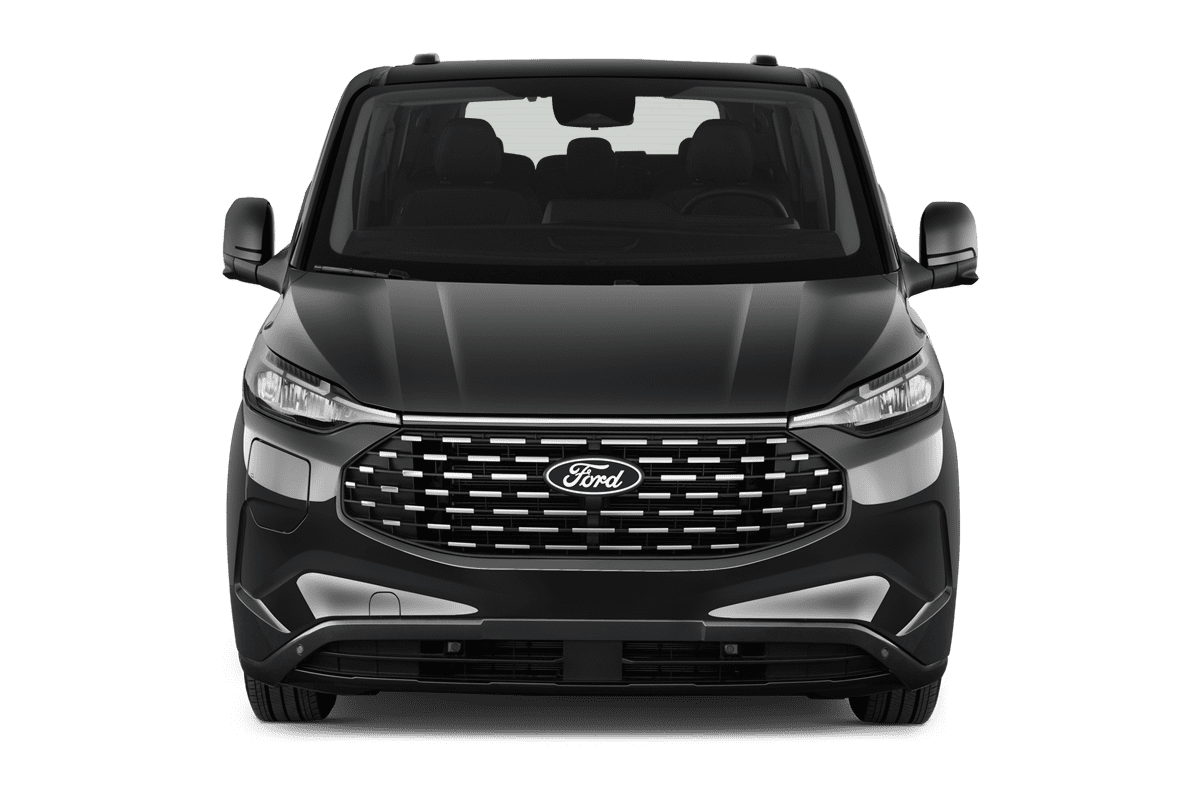 Frontansicht eines Ford Tourneo Custom Plug-In-Hybrid , freigestellt