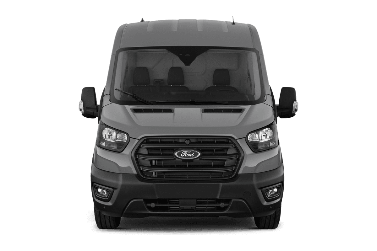 Frontansicht eines Ford Transit Kastenwagen, freigestellt