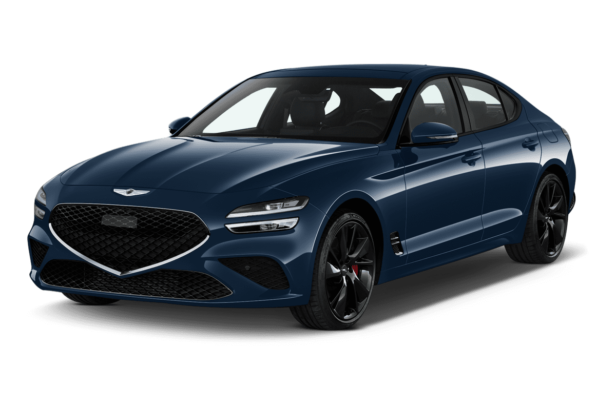 Schräge Frontansicht eines Genesis G70, freigestellt