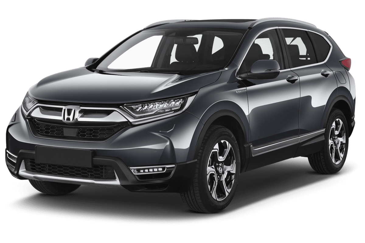 Schräge Frontansicht eines Honda CR-V Hybrid, freigestellt