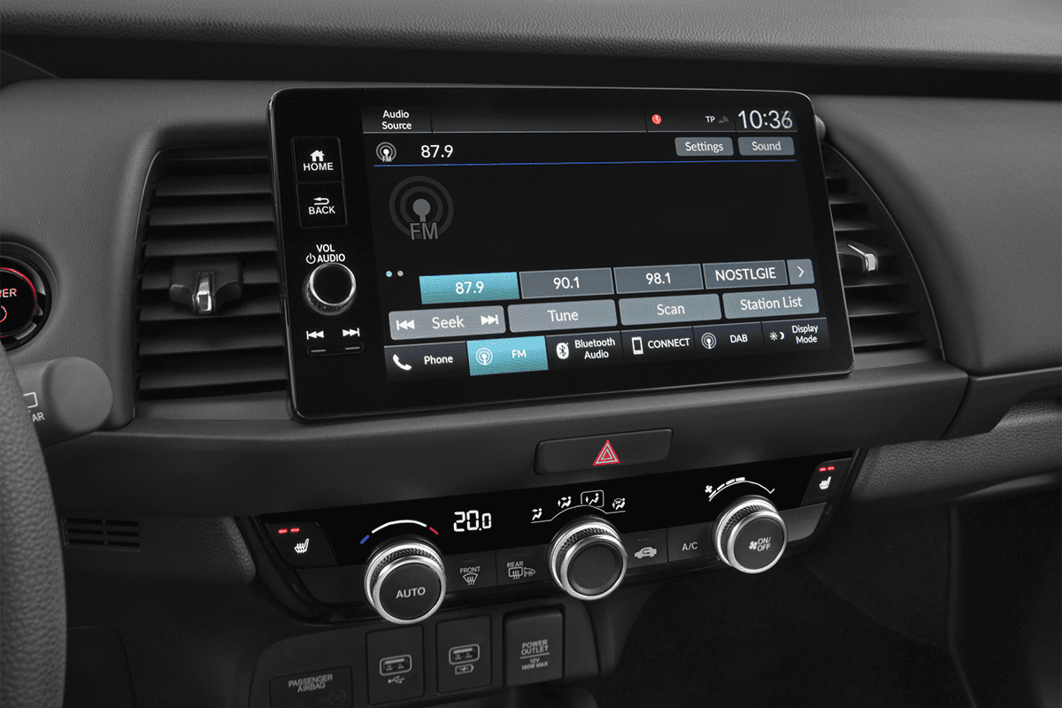 Mittelkonsole eines Honda Jazz 