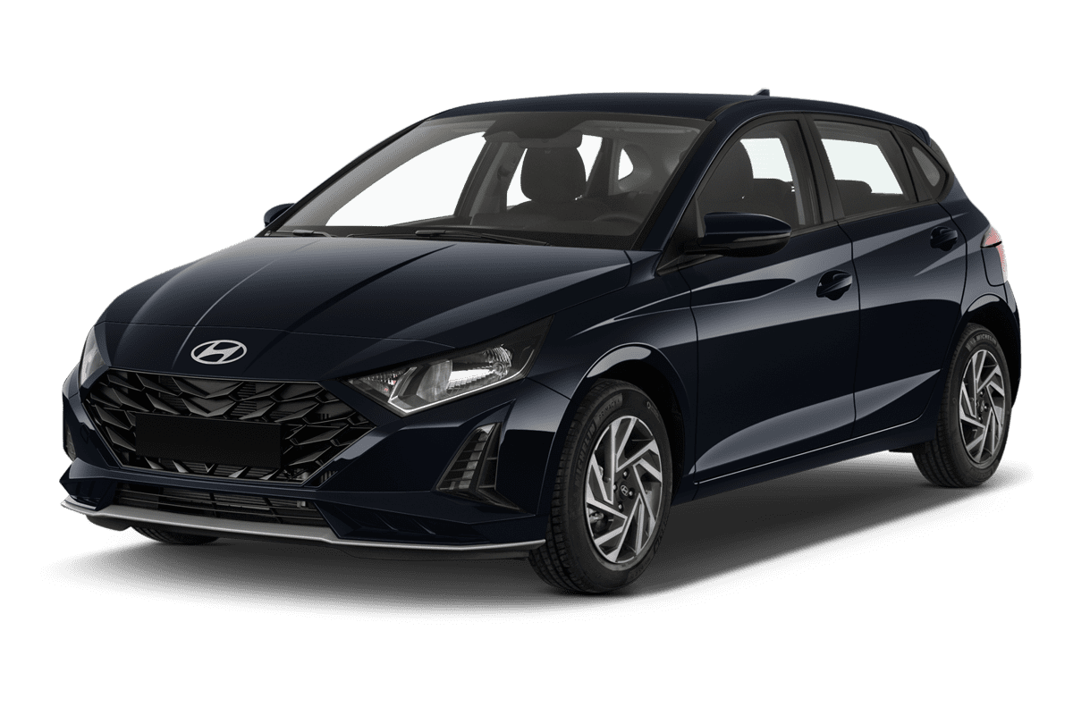 Schräge Frontansicht eines Hyundai i20 , freigestellt
