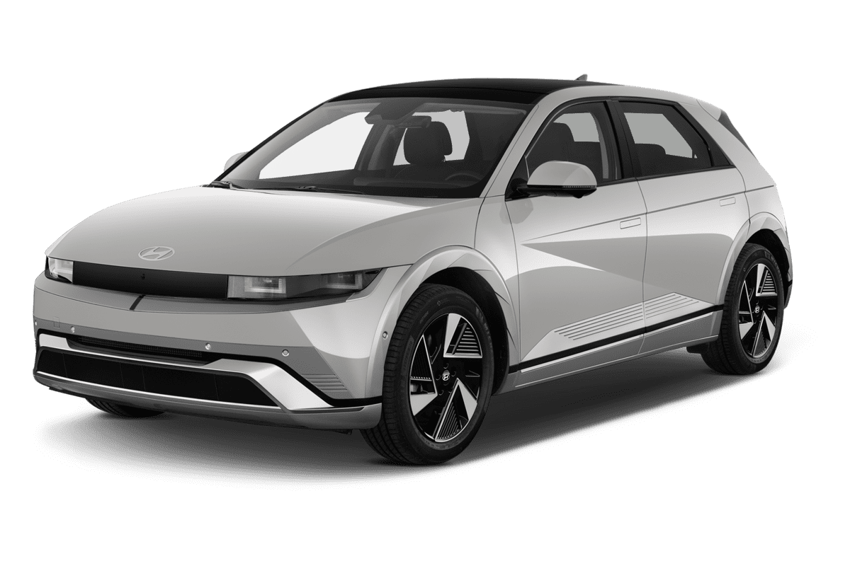 Schräge Frontansicht eines Hyundai Ioniq 5, freigestellt