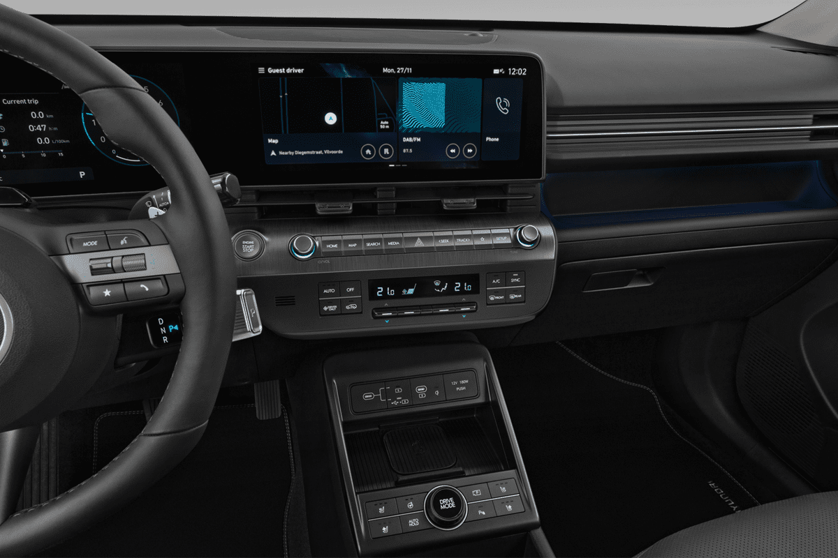 Mittelkonsole eines Hyundai Kona
