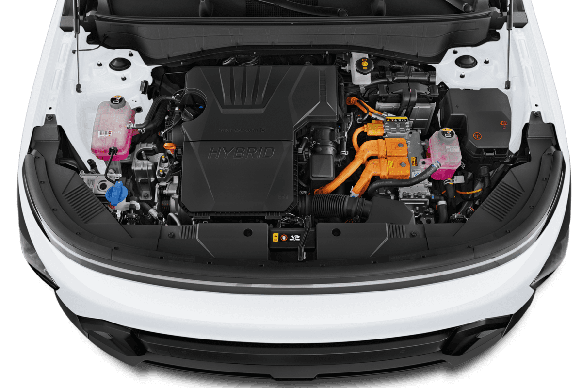 Motorraum eines Hyundai Kona Hybrid 