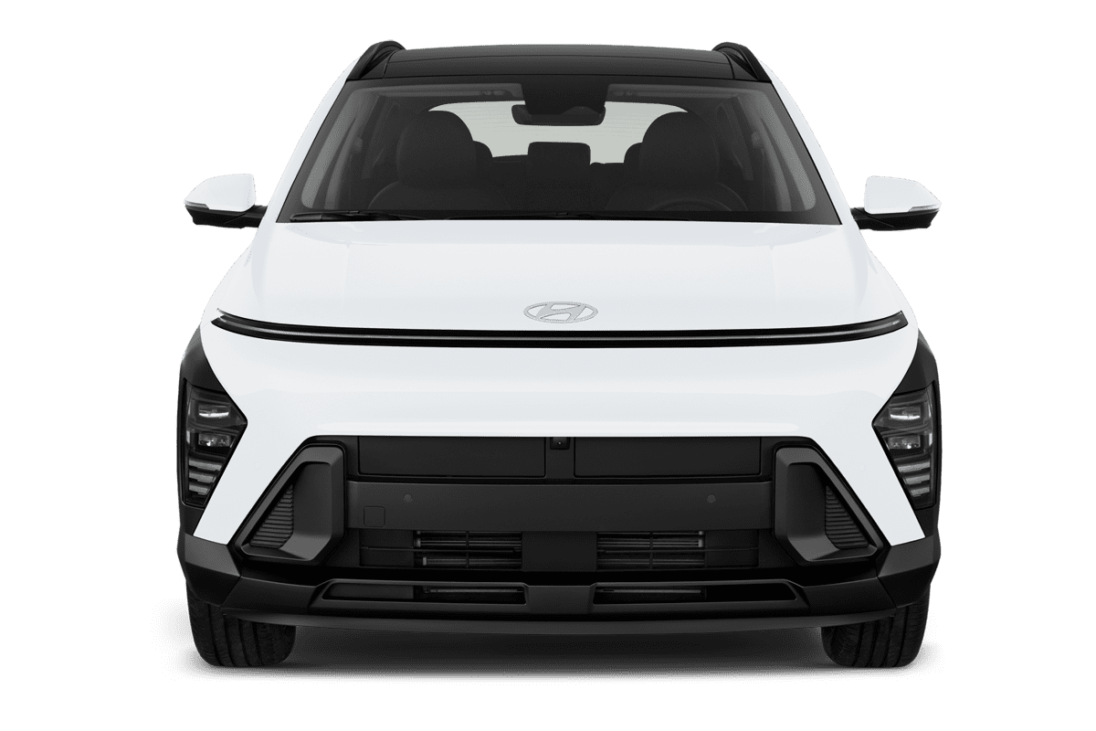 Frontansicht eines Hyundai Kona Hybrid , freigestellt