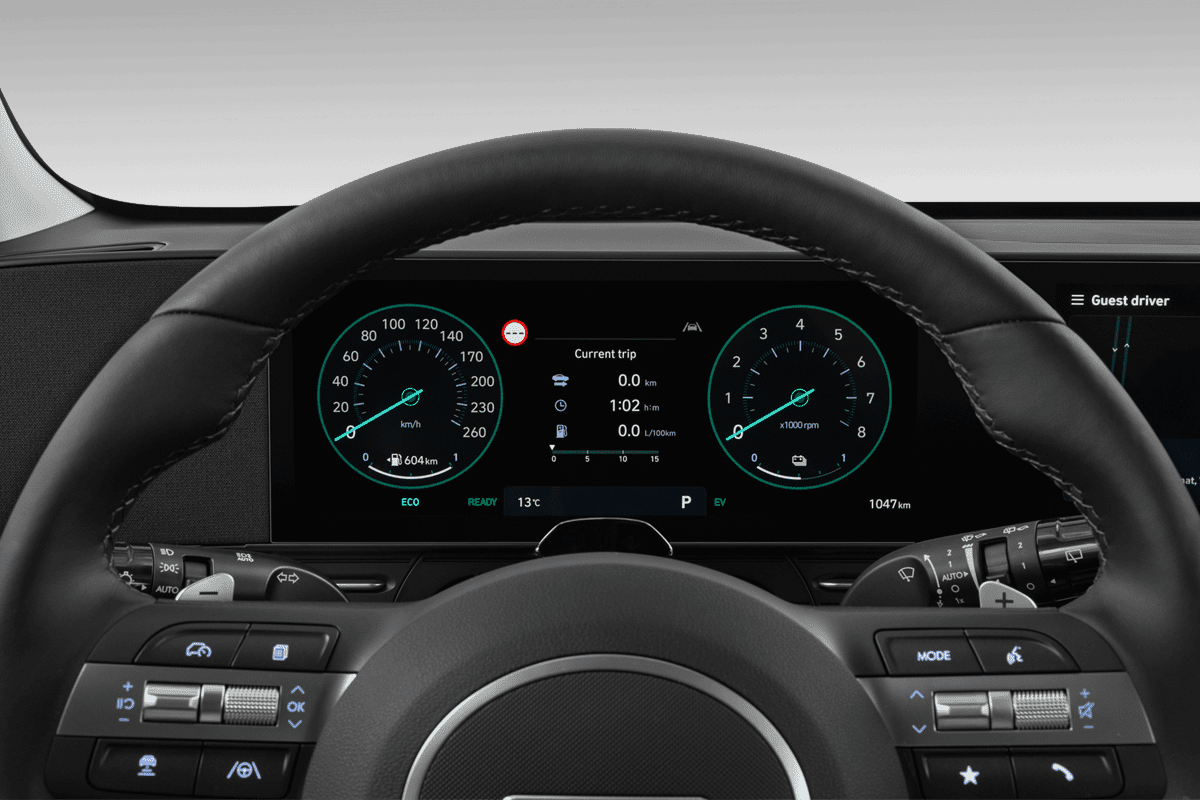 Kombiinstrument eines Hyundai Kona Hybrid 