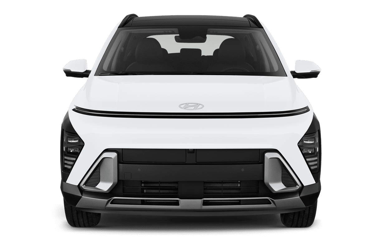 Frontansicht eines Hyundai Kona Hybrid , freigestellt