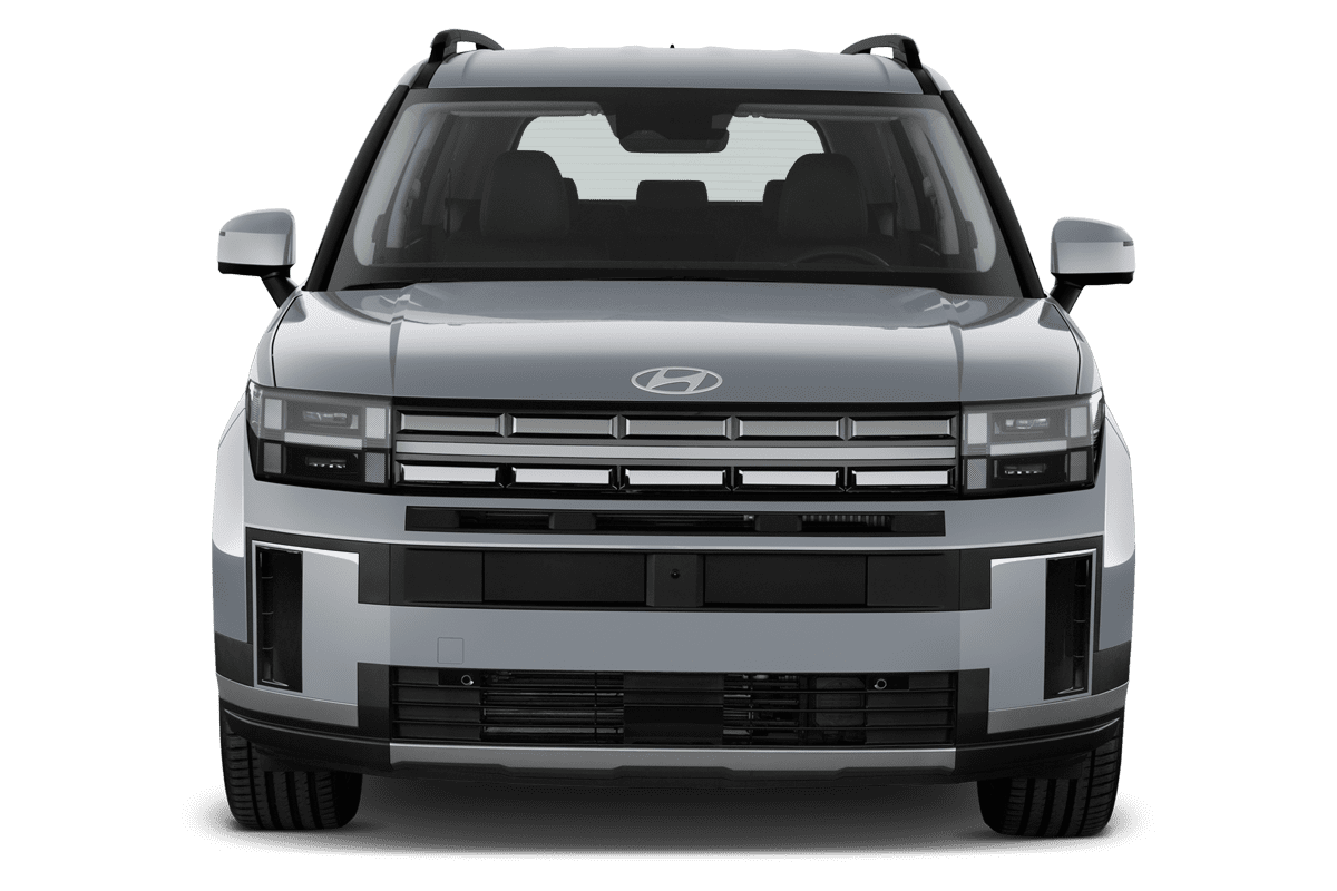 Frontansicht eines Hyundai Santa Fe Hybrid, freigestellt