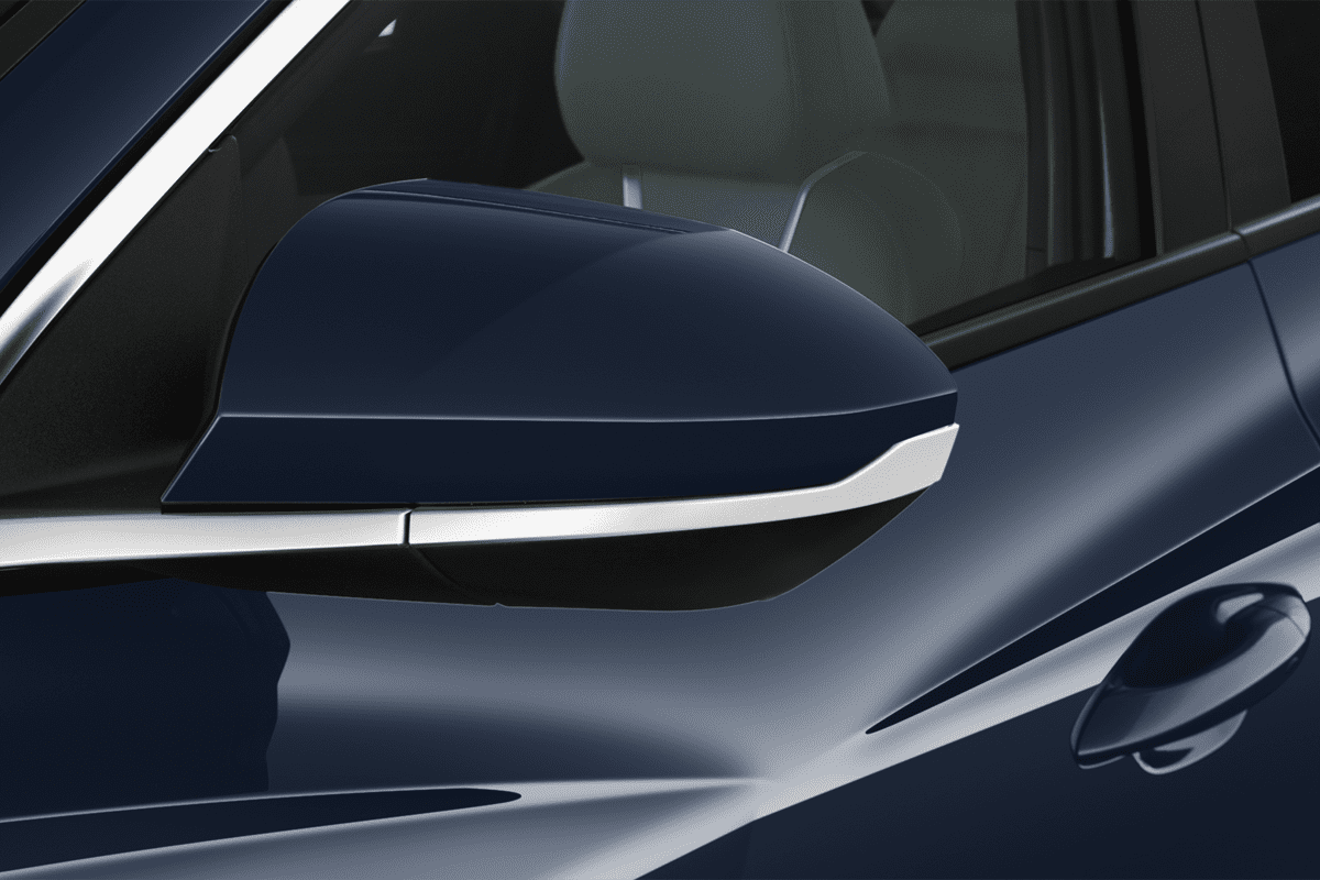 Rückspiegel eines Hyundai Tucson Hybrid (neues Modell)