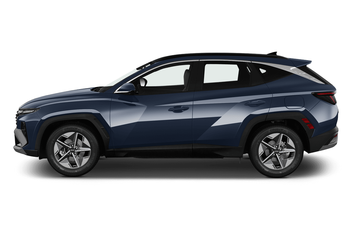 Seitenansicht eines Hyundai Tucson Hybrid (neues Modell)