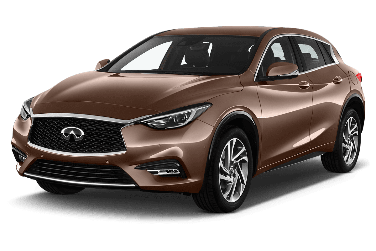 Schräge Frontansicht eines Infiniti Q30, freigestellt