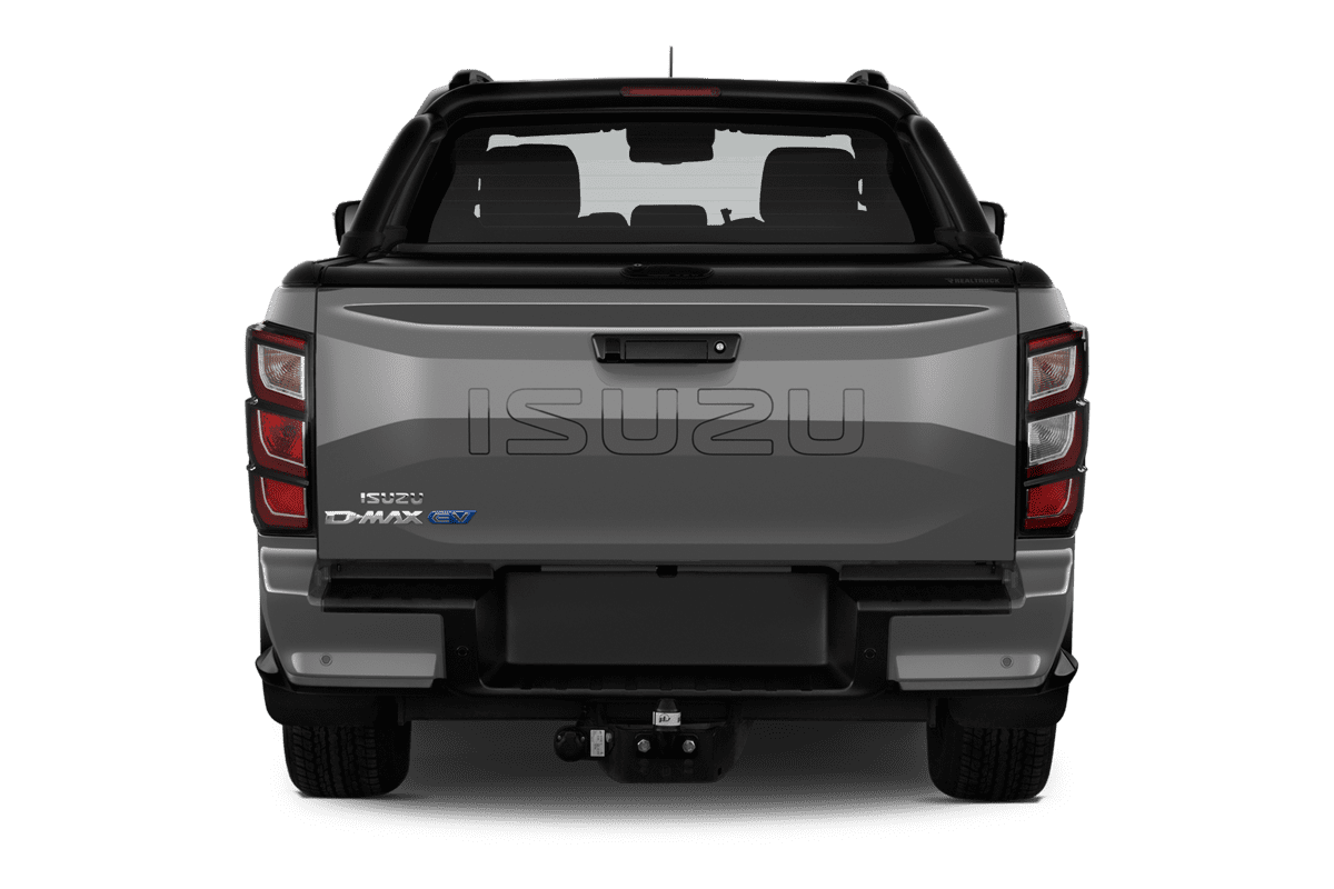 Heckansicht eines Isuzu D-MAX Doppelkabine Pritschenwagen