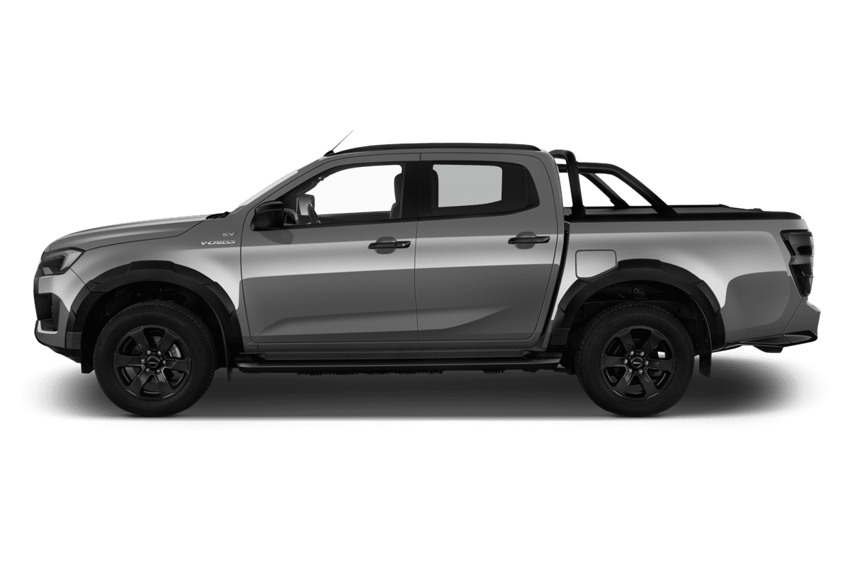 Seitenansicht eines Isuzu D-MAX Doppelkabine Pritschenwagen