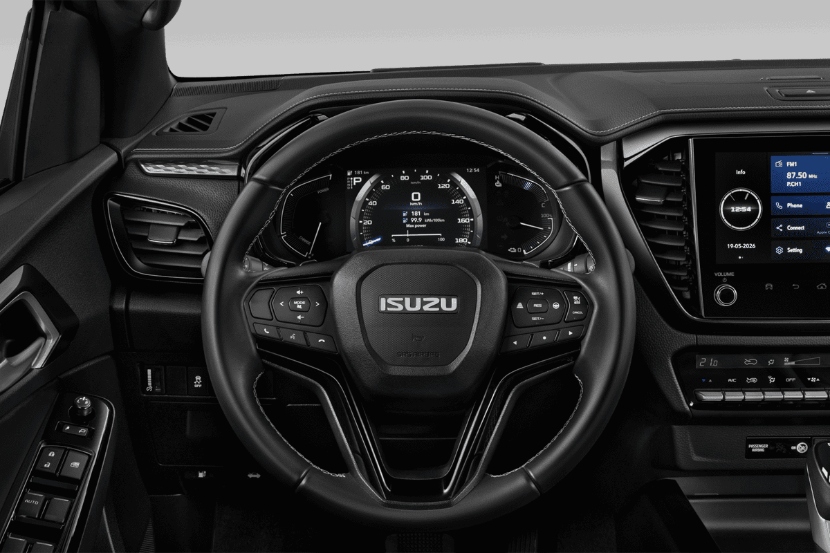 Lenkrad eines Isuzu D-MAX Doppelkabine Pritschenwagen