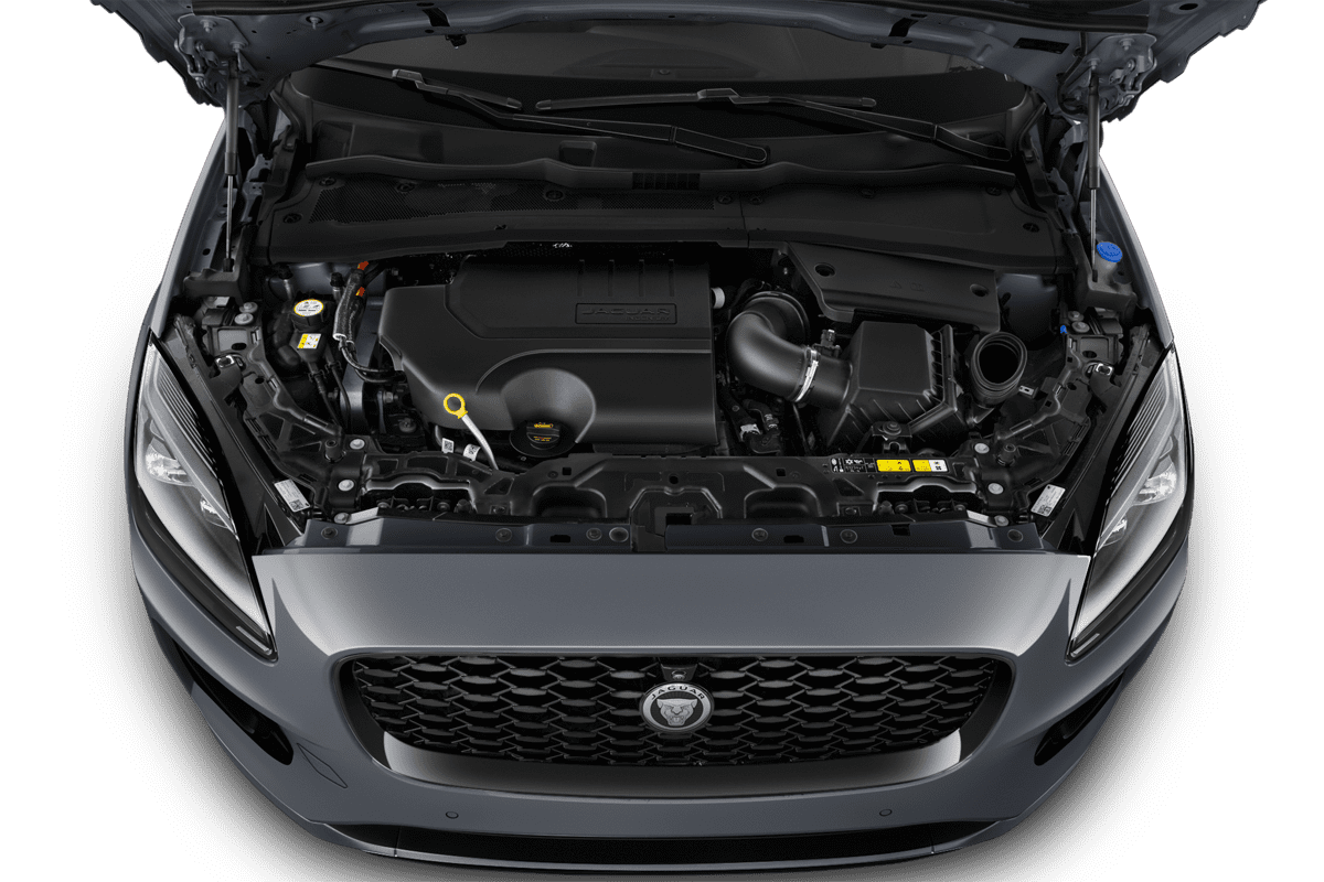 Motorraum eines Jaguar E-Pace Plug-in-Hybrid 
