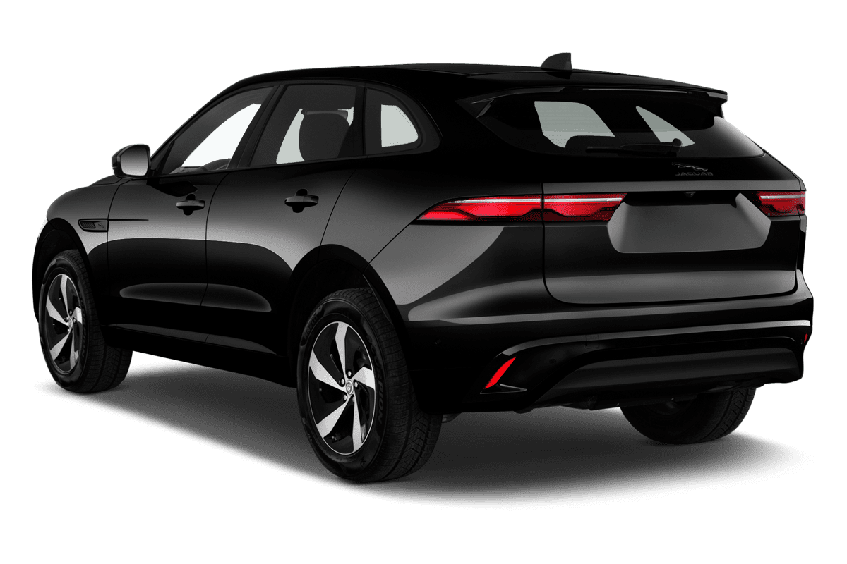 Schräge Heckansicht eines Jaguar F-Pace, freigestellt