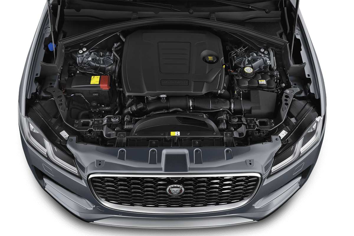 Motorraum eines Jaguar F-Pace Plug-in-Hybrid
