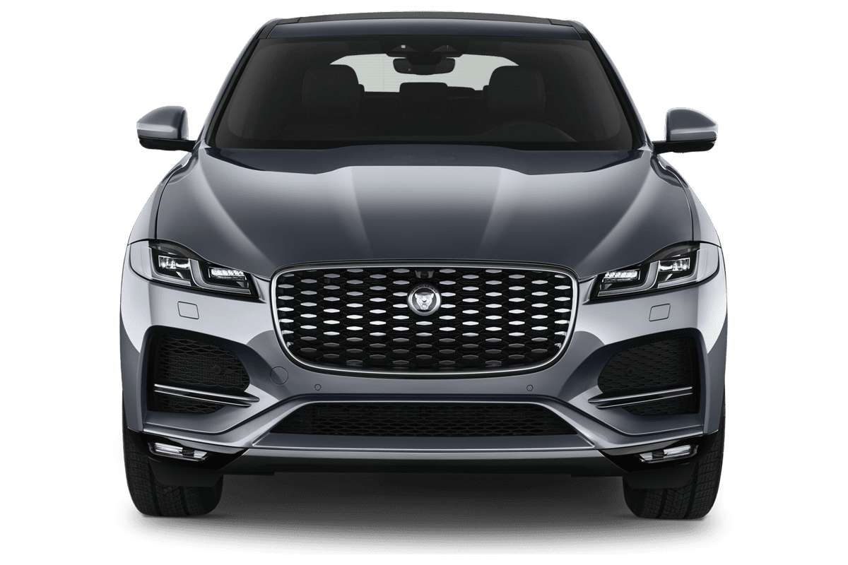 Frontansicht eines Jaguar F-Pace Plug-in-Hybrid, freigestellt