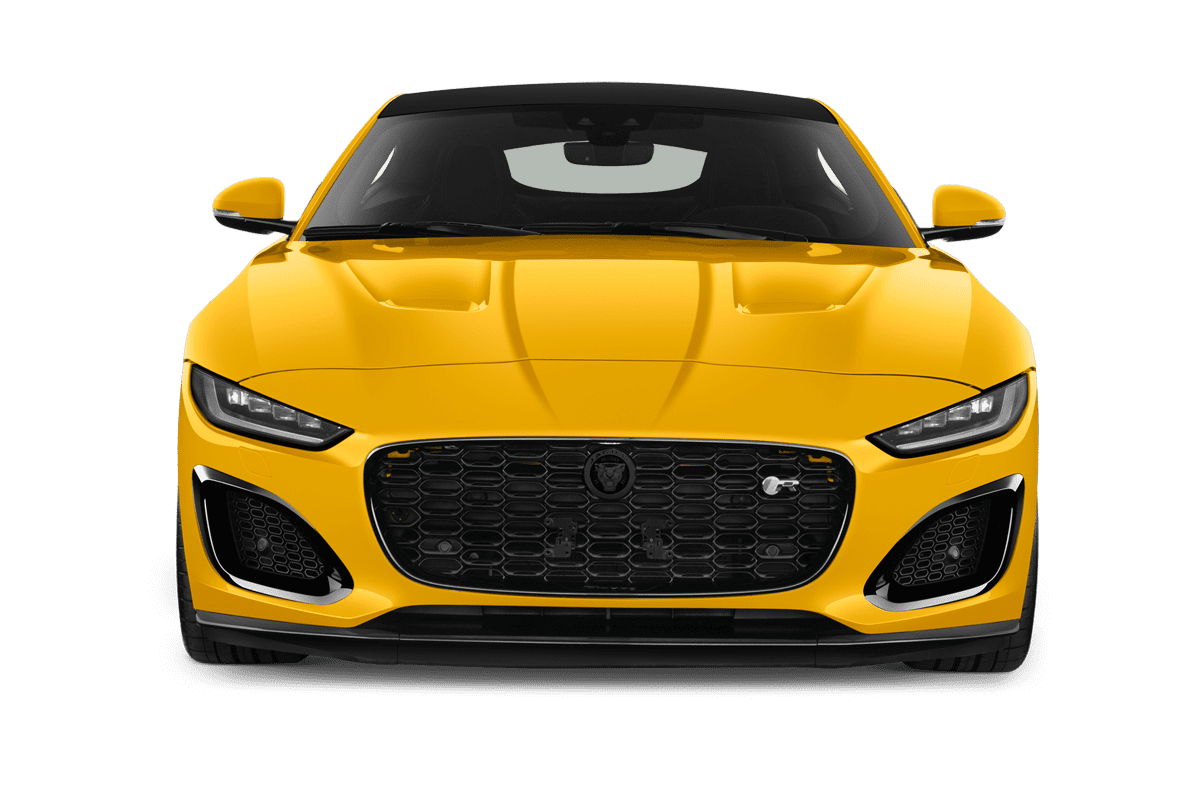 Frontansicht eines Jaguar F-Type Coupé, freigestellt