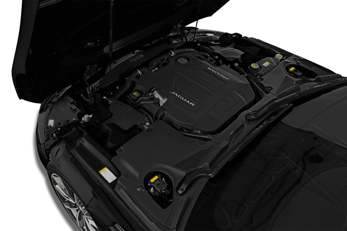 Motorraum eines Jaguar F-Type Coupé