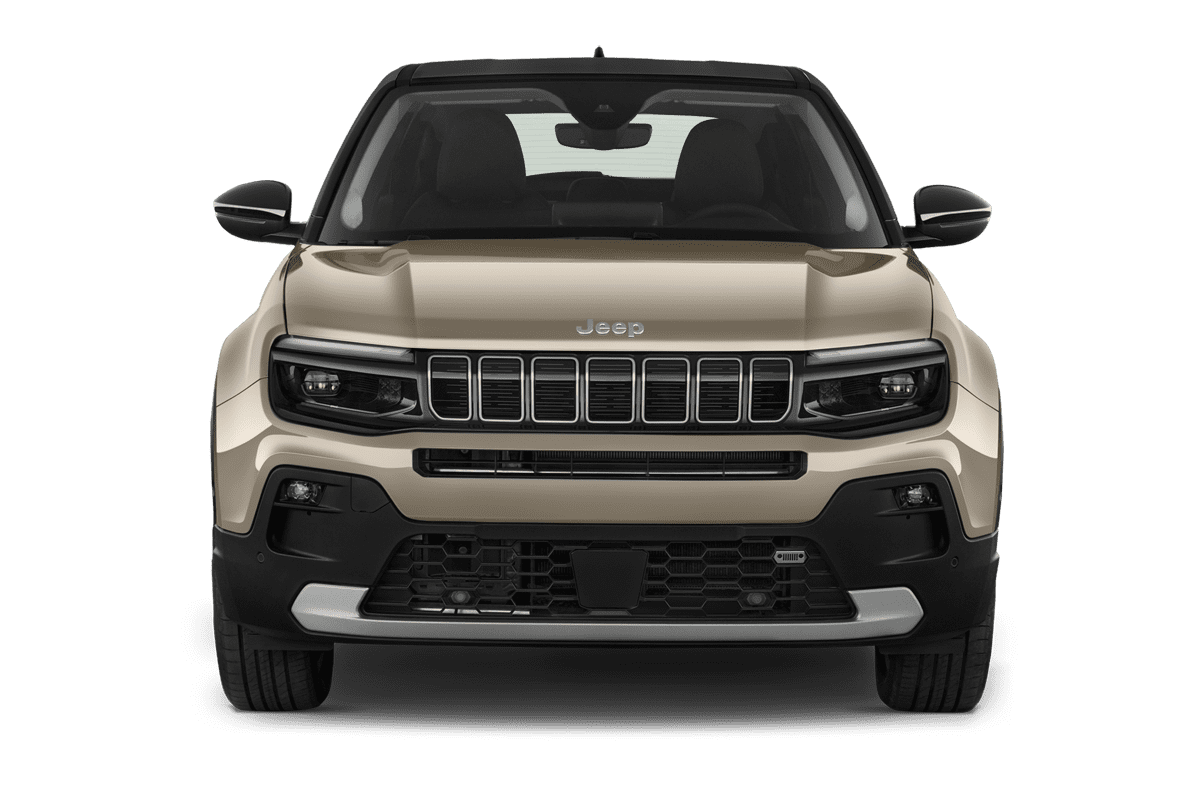 Frontansicht eines Jeep Avenger Elektro, freigestellt