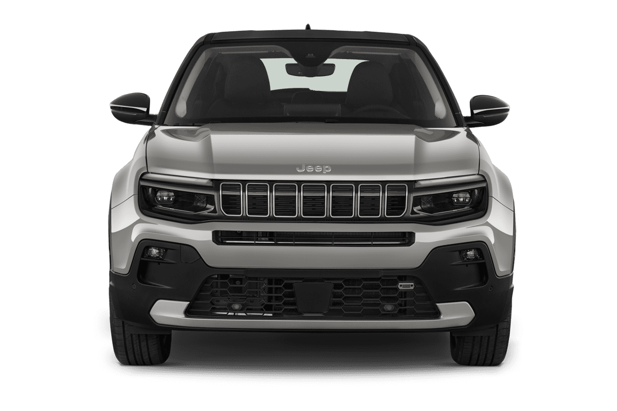Frontansicht eines Jeep Avenger Elektro, freigestellt