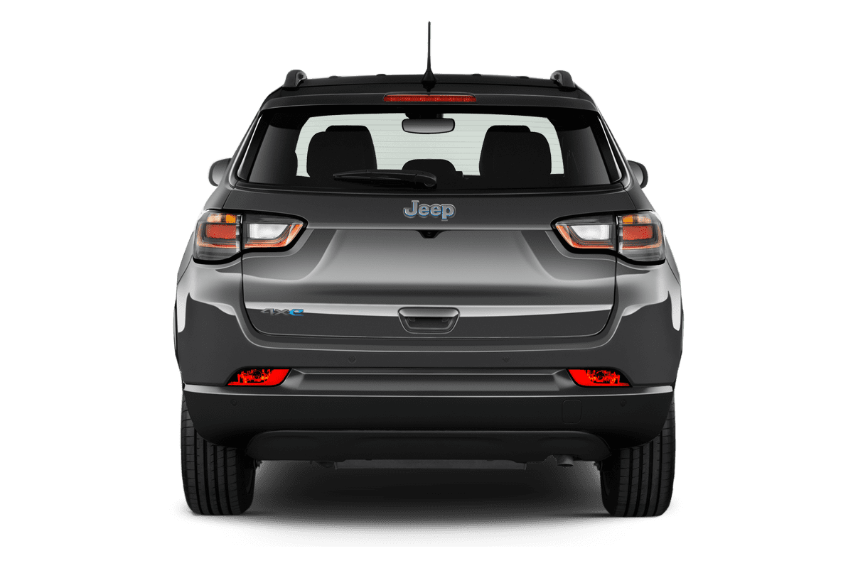 Heckansicht eines Jeep Compass E-Hybrid (neues Modell)