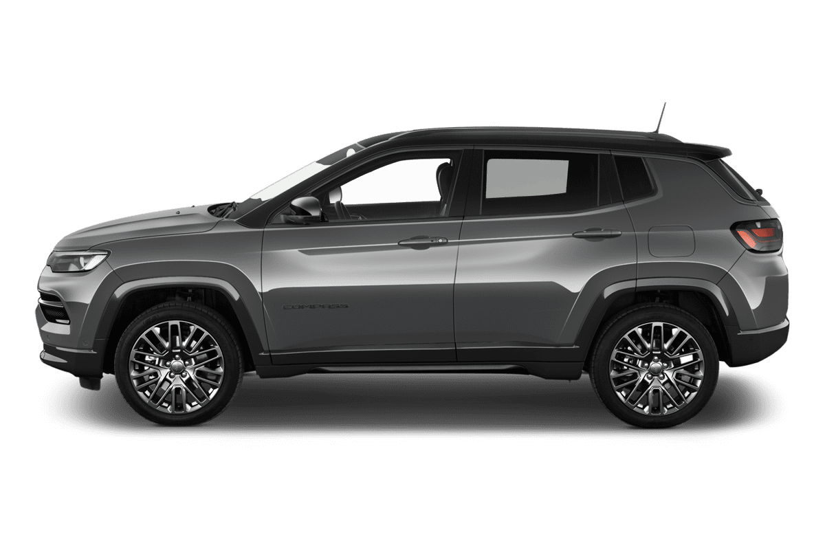 Seitenansicht eines Jeep Compass E-Hybrid (neues Modell)