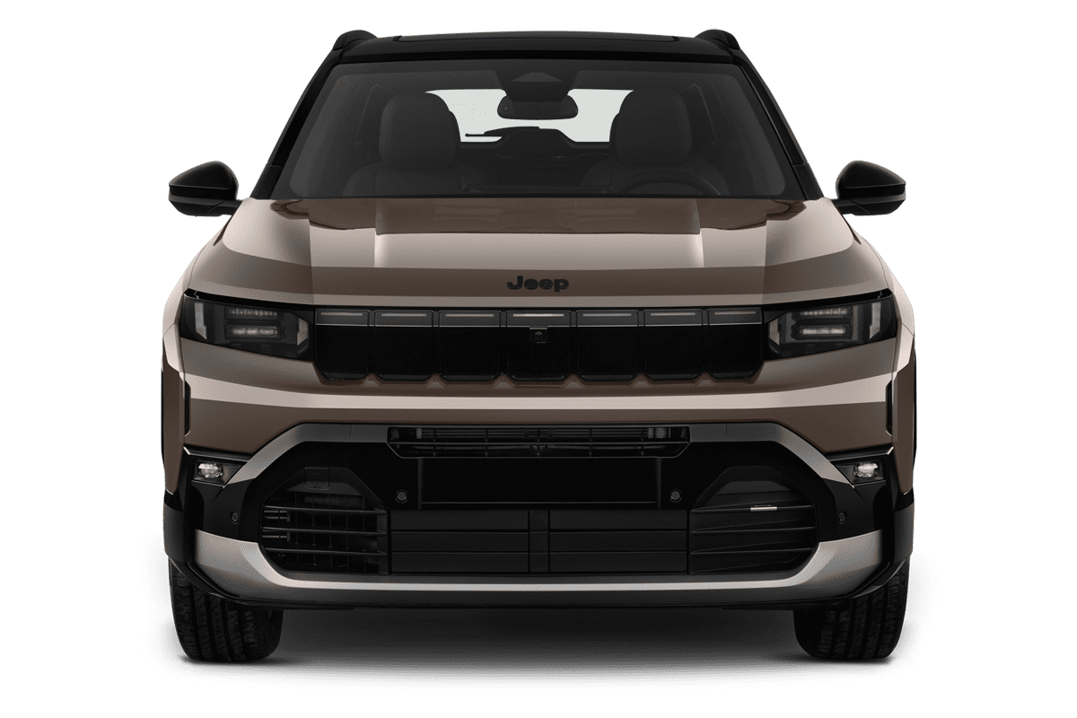 Frontansicht eines Jeep Compass E-Hybrid, freigestellt