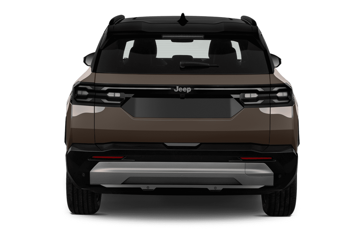 Heckansicht eines Jeep Compass E-Hybrid