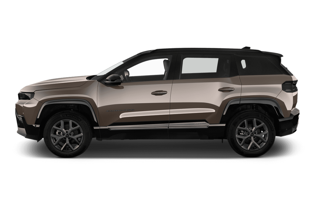 Seitenansicht eines Jeep Compass E-Hybrid