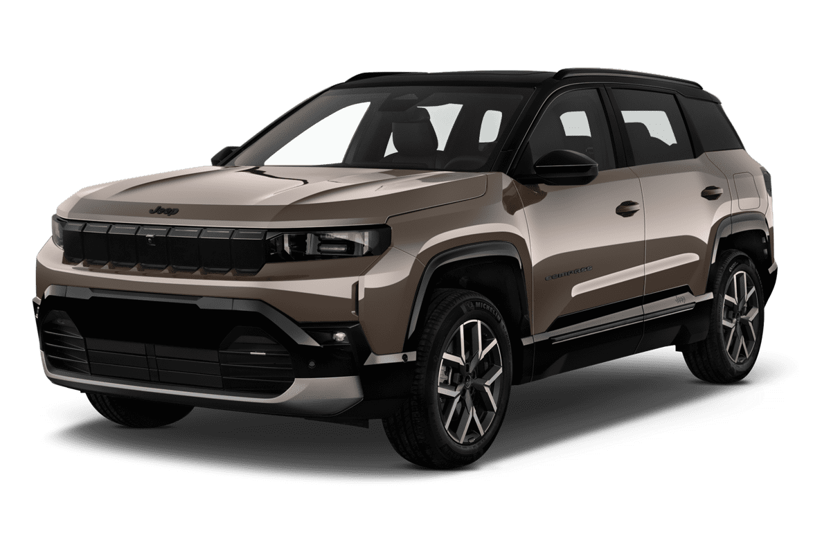 Schräge Frontansicht eines Jeep Compass Elektro, freigestellt