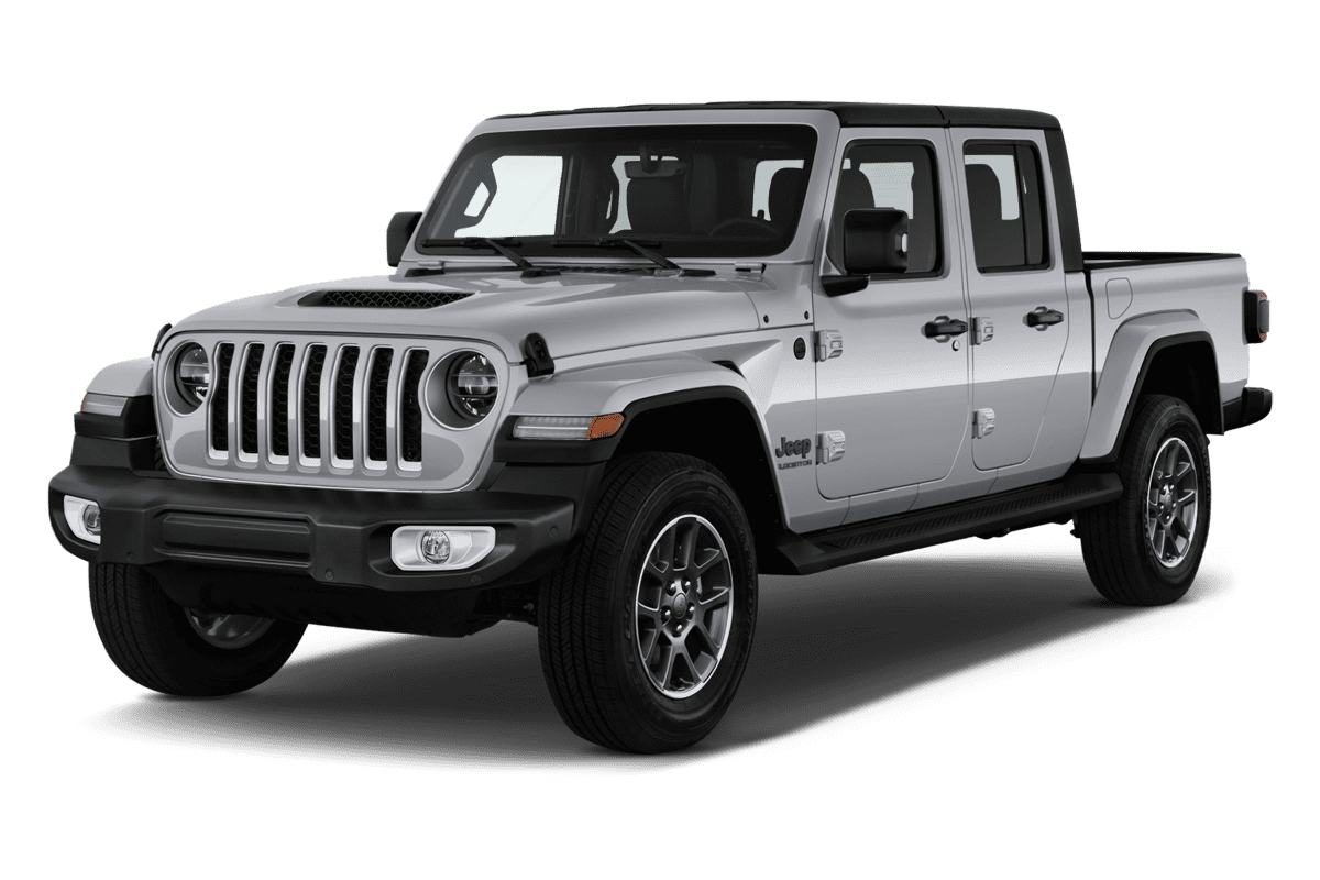 Schräge Frontansicht eines Jeep Gladiator, freigestellt