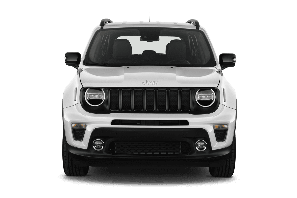 Frontansicht eines Jeep Renegade Plug-In-Hybrid, freigestellt