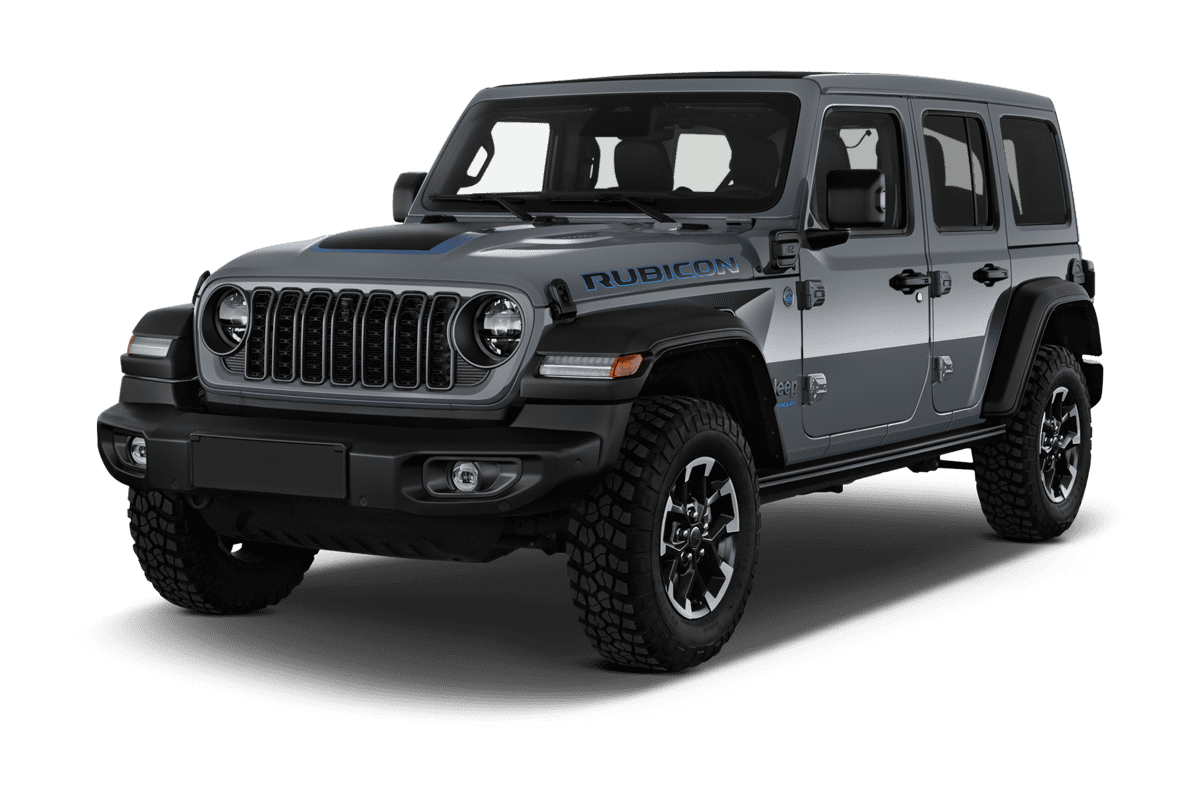 Schräge Frontansicht eines Jeep Wrangler, freigestellt