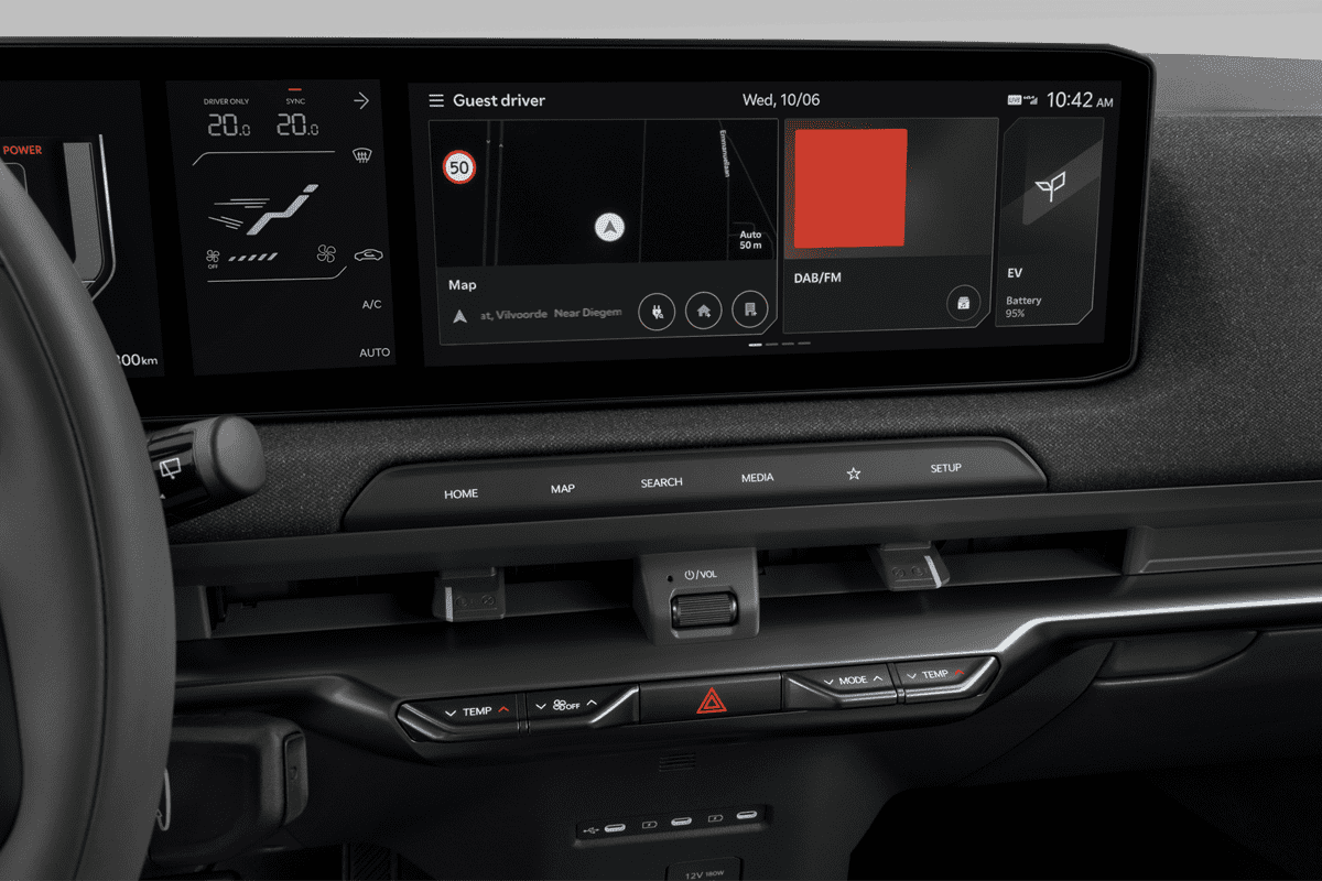 Mittelkonsole eines KIA EV2