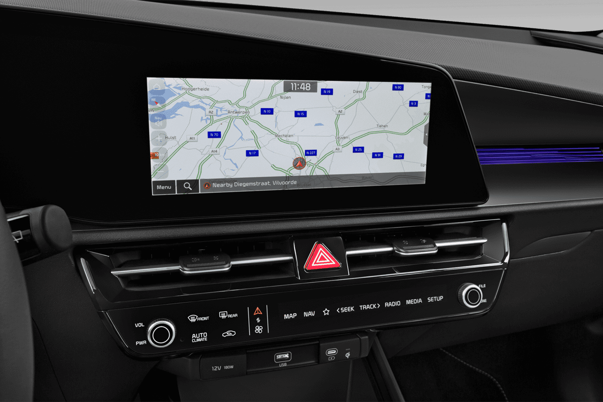 Mittelkonsole eines KIA Niro Hybrid