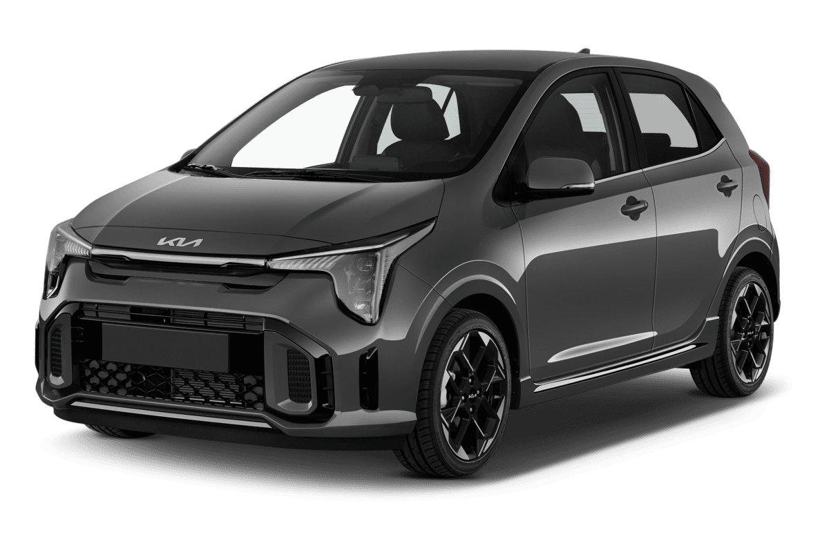 Schräge Frontansicht eines KIA Picanto , freigestellt