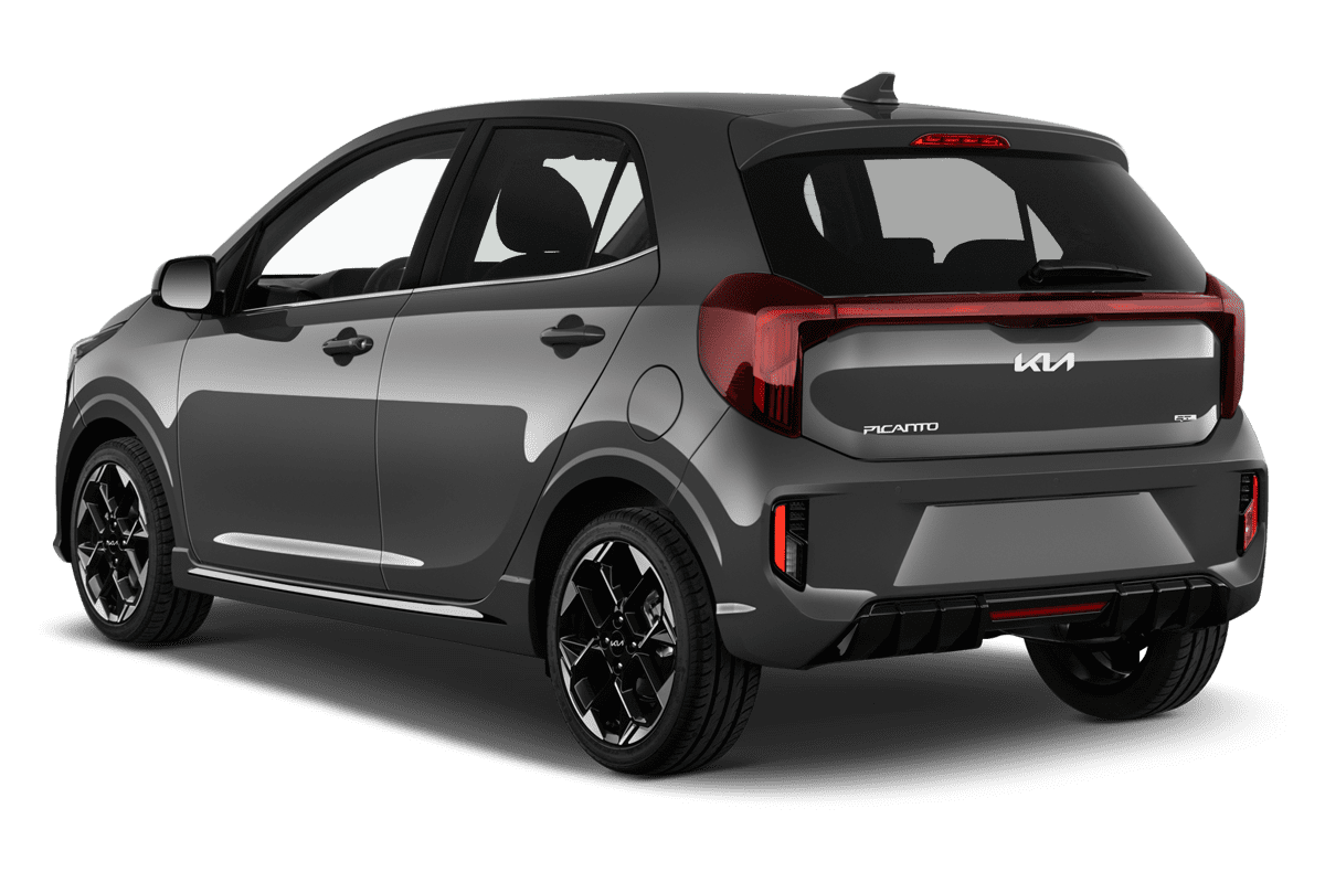 Schräge Heckansicht eines KIA Picanto , freigestellt