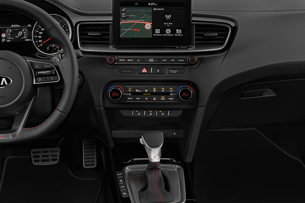 Mittelkonsole eines KIA ProCeed