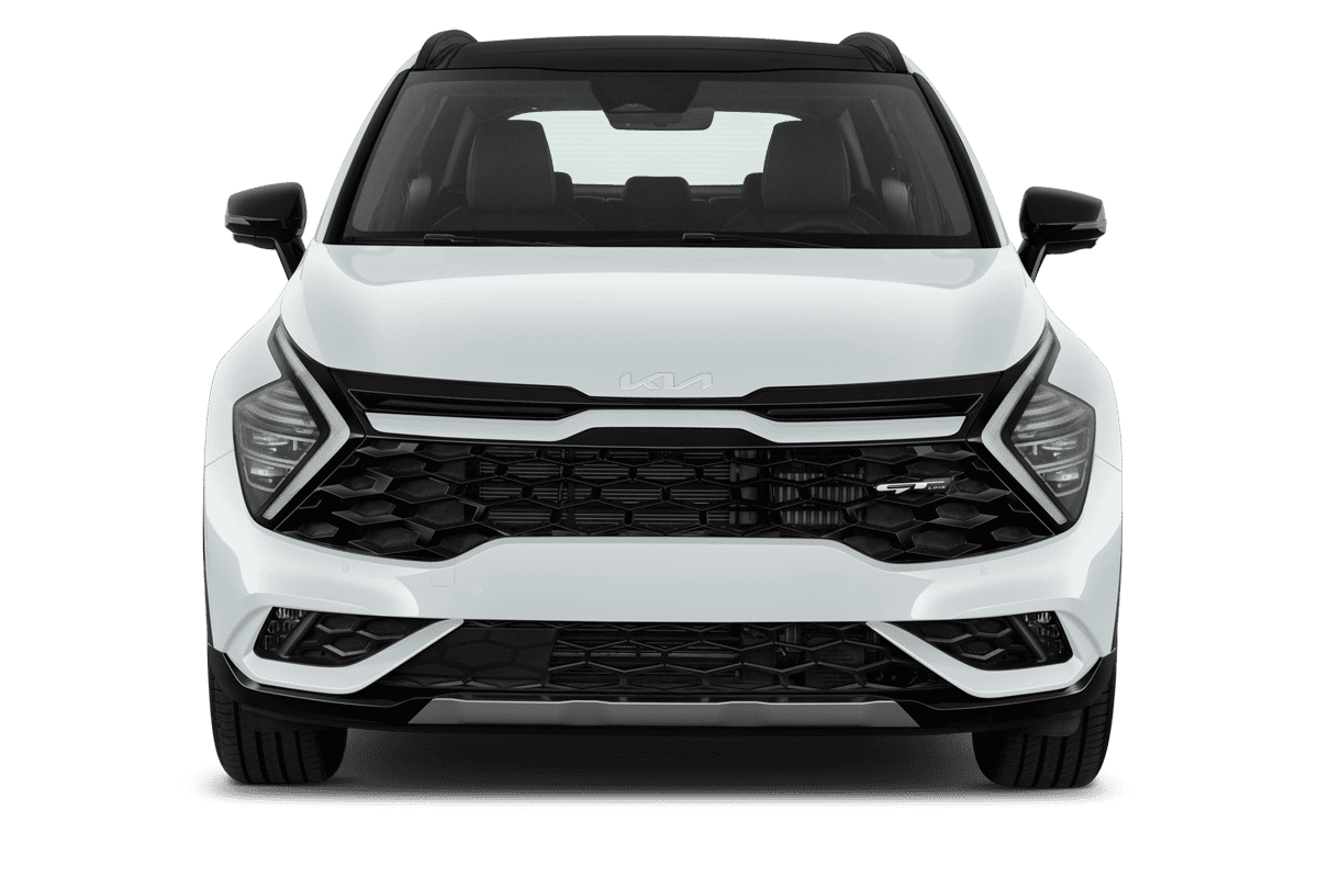 Frontansicht eines KIA Sportage Plug-in-Hybrid, freigestellt