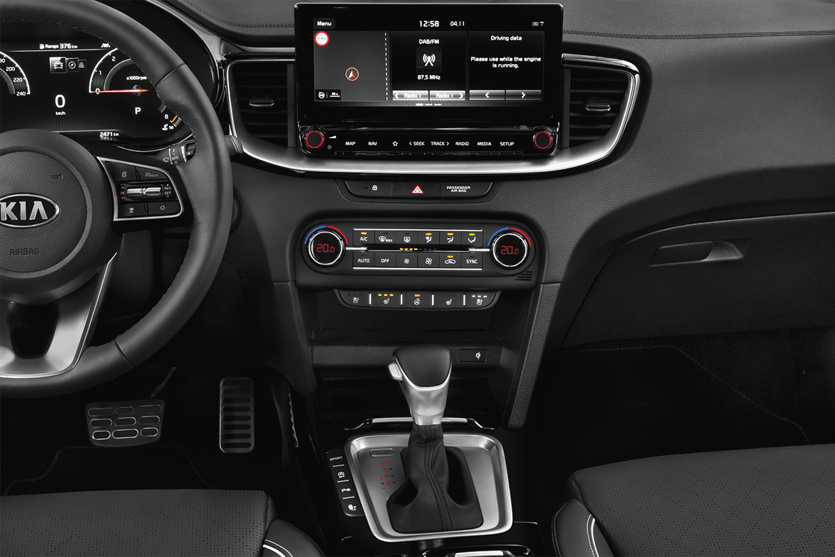 Mittelkonsole eines KIA XCeed Plug-in-Hybrid