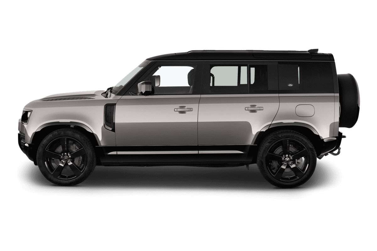 Seitenansicht eines Land Rover Defender Plug-In-Hybrid