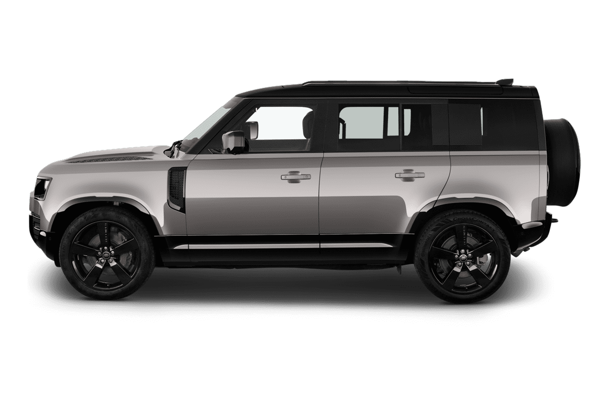 Seitenansicht eines Land Rover Defender Plug-In-Hybrid