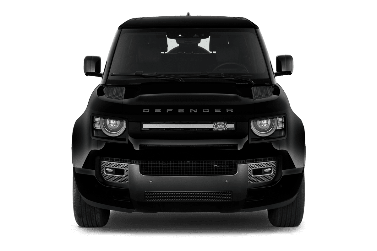 Frontansicht eines Land Rover Defender, freigestellt