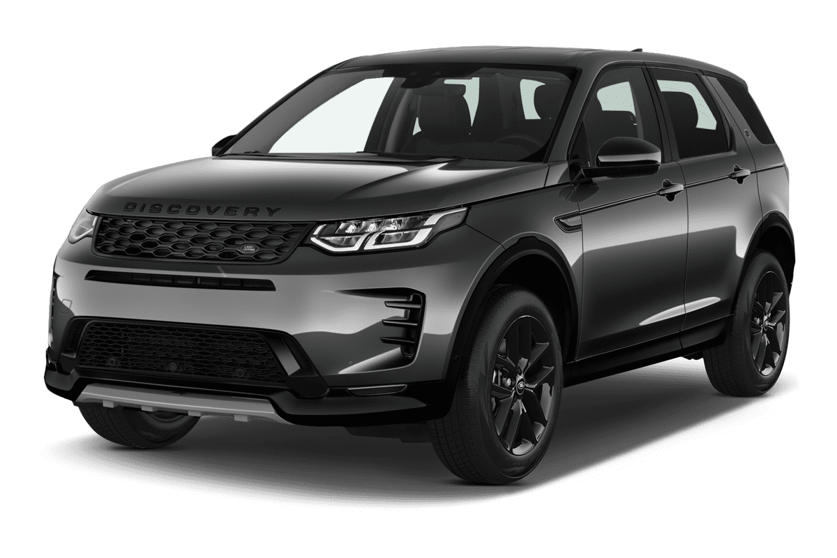 Schräge Frontansicht eines Land Rover Discovery Sport, freigestellt