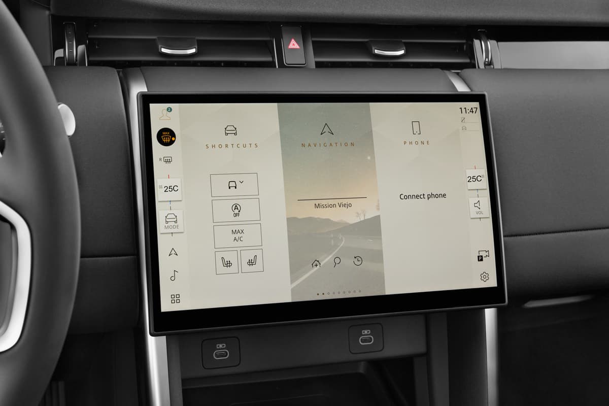 Mittelkonsole eines Land Rover Discovery Sport