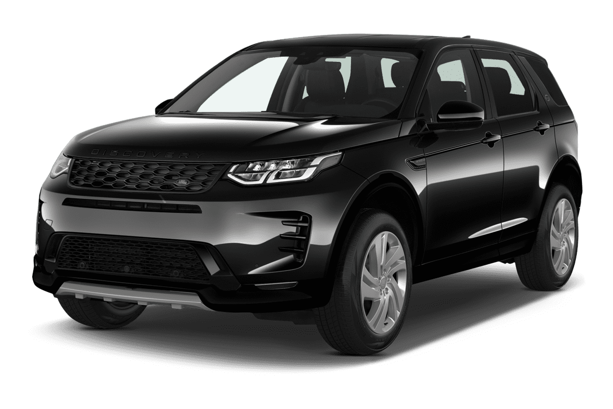 Schräge Frontansicht eines Land Rover Discovery Sport, freigestellt